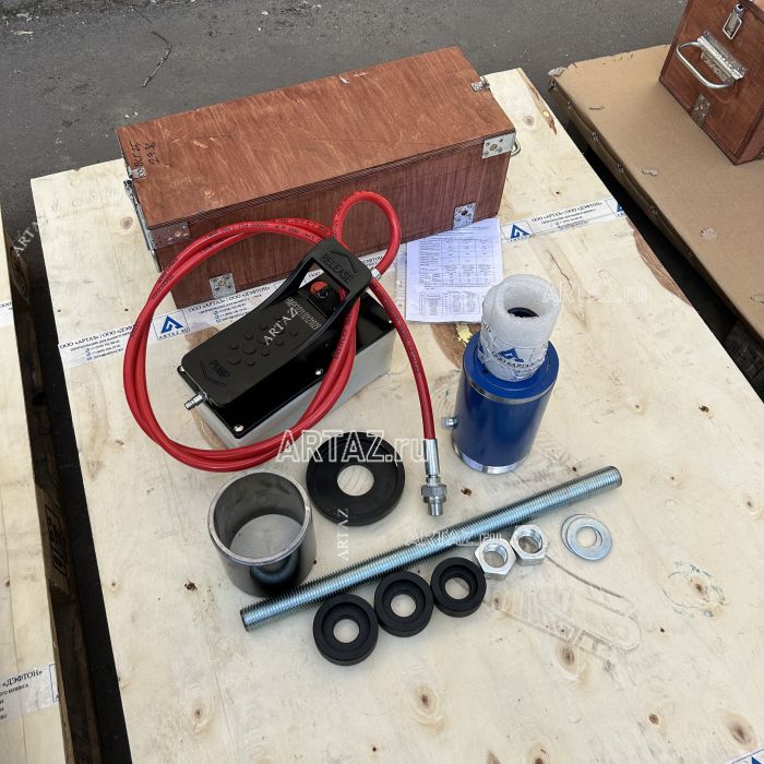 ARTAZ гидравлический выпрессовщик сайлентблоков 25 т ВСГ25-Пг, пневмогидравлический насос, пневмовозврат