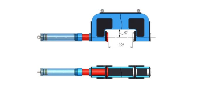 ARTAZ гидравлический выпрессовщик пальцев траковых цепей 150 т, двухсторонний, ход поршня 300 мм ВПТ150С