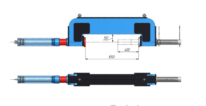 ARTAЗ ВПТ80СБ гидравлический выпрессовщик пальцев траковых цепей 80 т, двухсторонний, ход 500 мм