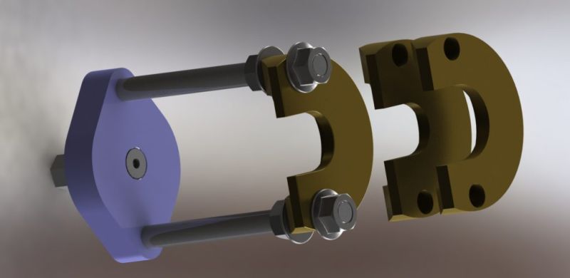 ARTAЗ гидравлический съемник пальцев рулевых тяг (выпрессовщик) 10 т, 70 МПа, с ручным насосом ВПРТ10-13-Рг